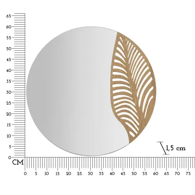 Lustro ścienne LEAFFY 60x1,5 cm (wymiar lustra 39x60 cm)